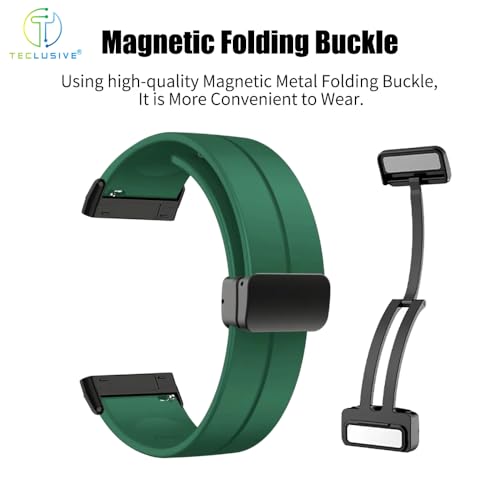 Image of T TECLUSIVE Soft Silicone Strap Band with Magnetic Lock Compatible for Fitbit Versa 4 / Versa 3 / Sense 2 | Adjustable Silicone Rubber Band for Versa 4 3 Sense