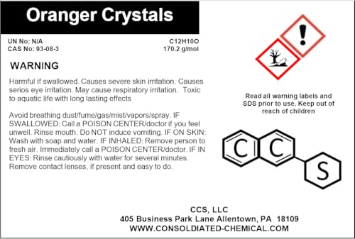 Oranger Crystals 99% Pure - Premium-Quality Industrial and Laboratory Grade - Fragrance Compound, Flavoring, Cleaning Products, and Industrial Applications - 500 Grams