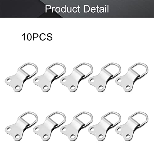 Image of MroMax 10PCS Ring Picture Frame Buckle 1.42 inch x 0.87 inch Silver Tone Assortment Kit for Home Decoration Picture Frames Photo Hanging Solutions