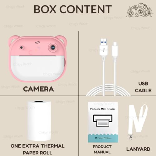 Image of Instant Print Camera for Kids | 1080P HD Digital Video Camera with Built-in Printer Includes 2 Print Rolls, Fun Learning Toy for Kids | Print Photos & Record Videos