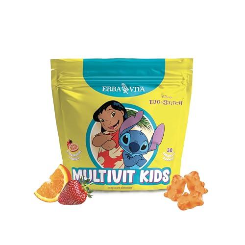 Erba Vita Multivit Kids Integratore Alimentare per Bambini, 30 Gummies - Formulato con le Principali Vitamine, Utile in caso di Ridotto Apporto o Aumentato Fabbisogno