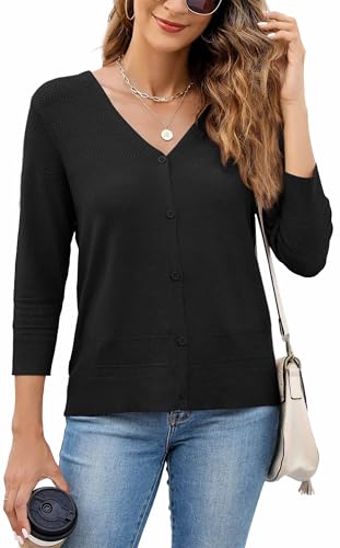 Chaqueta de punto para mujer Neineiwu con cuello en v y manga corta de verano 5