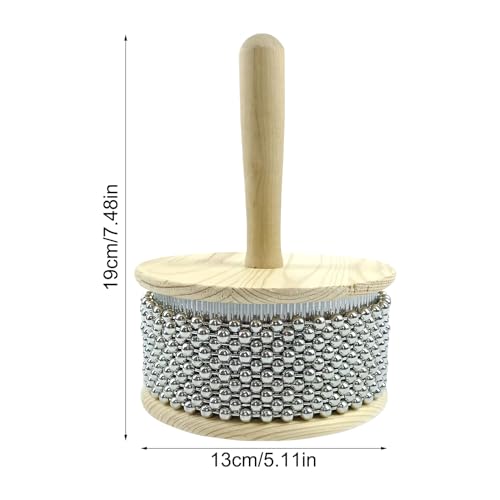 Instrument de percussion à main en bois avec perles pour éveil musical