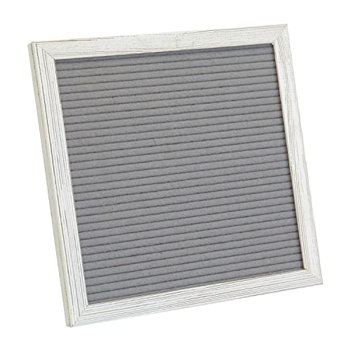 Flash Furniture Gracie Felt Letter Board with Wooden Frame, 389 PP Letters Including Numbers, Symbols and Icons, Canvas Carrying Case, 10x10, White Wash/Gray Felt