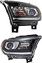 Garage-Pro Headlight Assembly Compatible with 2014-2017 Dodge Durango Halogen, Black Interior, Set of 2, Driver and Passenger Side, Clear Lens; Black Interior
