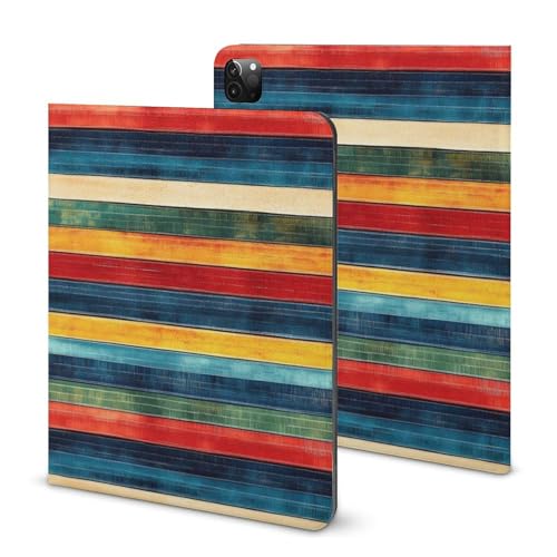 Protection iPad Pro 11 pouces 2022 2021 motif couleur vintage avec support stylet