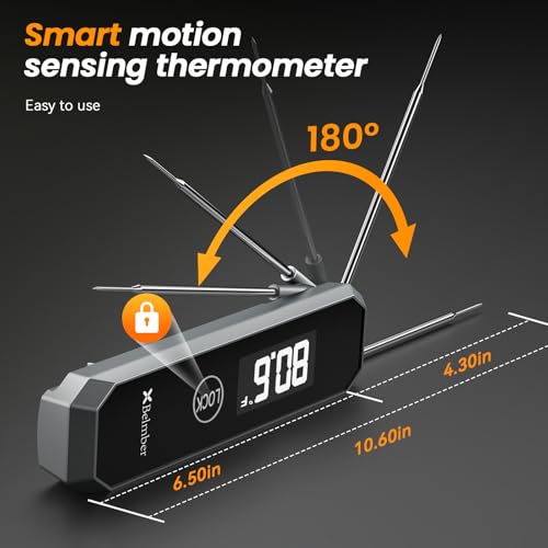 Meat Thermometer Digital, 0.5 Sec Instant Read Food Thermometer for Cooking Grilling Air Fryer, Kitchen Cooking Food Thermometer for BBQ Smoker Oil Fry Candy Thermometers (Grey) image 7