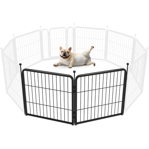 Image of FXW Rollick Unleashed Dog Playpen for Indoor, Yard, RV Camping, 24 inch 2 Panels for Small and Puppy Dogs, Black│Patented