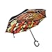 Parapluie inversé Double Couche Coupe-Vent extérieur Pluie Soleil parapluies inversés de Voiture avec poignée en Forme de C - délicieux Steak Barbecue maïs