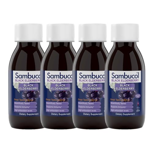 Sambucol Black Elderberry Syrup - Original Formula - 4 Fl Oz 4 Pack