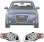 US AUTO PARTS PLUS New Front Headlights Assembly Left Driver & Right Passenger Side For 2005-2009 Audi A4 Quattro Direct Replacement 8E0941003AL 8E0941004AL