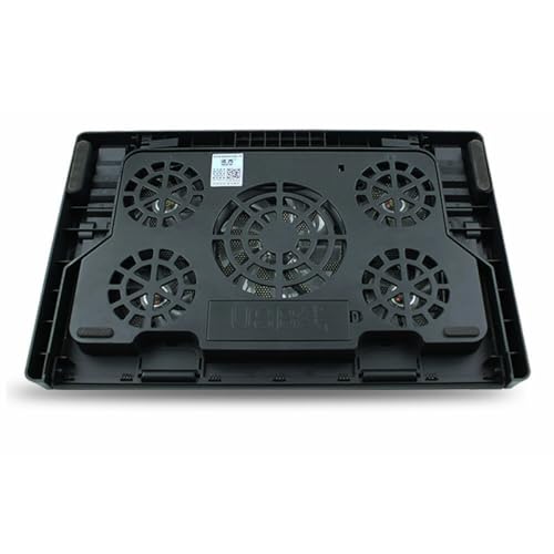 Refroidisseur pour PC portable 15-17 pouces avec hub USB et 5 ventilateurs silencieux noirs