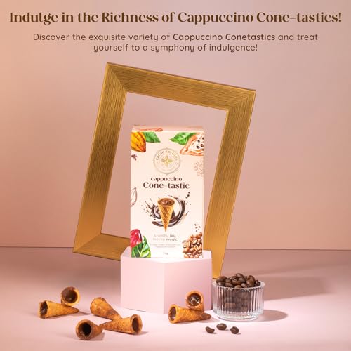 Image of Cacao Springs Cappuccino Conetastic Gift Box, Premium Choco & Nut Delicacy Treats, Mini Wafer Cones, Luxury Chocolate Gift Hamper for Christmas Gifts, 2 Boxes, 140gm