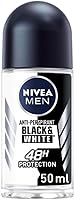 NIVEA MEN Black & White Original Anti-Perspirant Roll On (50ml), 72hr Anti-Sweat Roll On Deodorant for Men, No Stains on...
