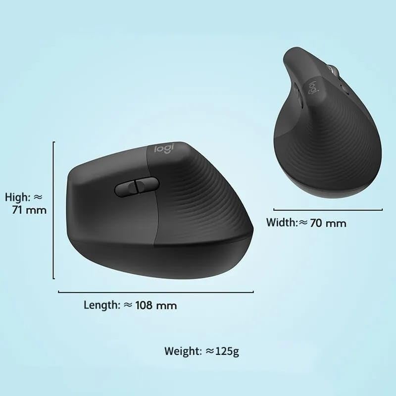 Lift Mouse verticale ergonomico mouse wireless Bluetooth silenzioso (bianco)