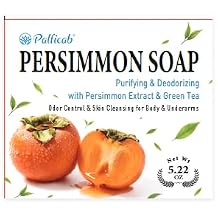 5.23 Oz Persimmons Soap - Natural Deodorant Soap for Aging Body Smell & Body Odor Control