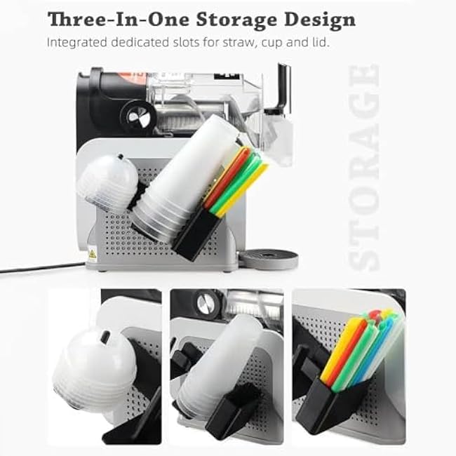 Drink Machine Straw and Cup Holder Organizer, Side-Mount Storage Rack, 35-Degree Angle, Black