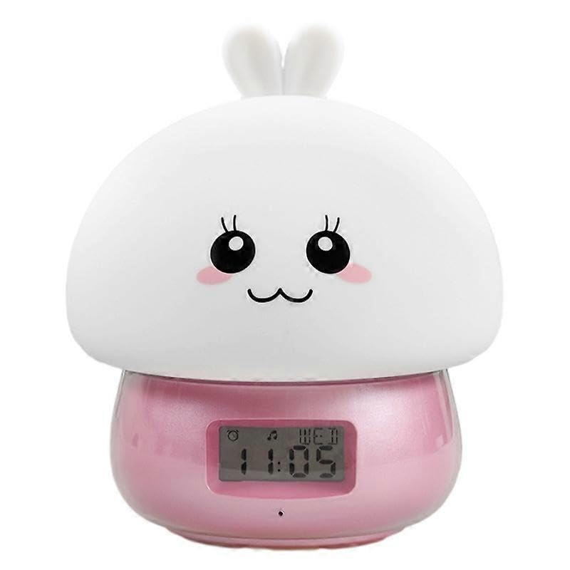 Réveil lapin LED avec lumière douce - Petit réveil numérique étudiant créatif