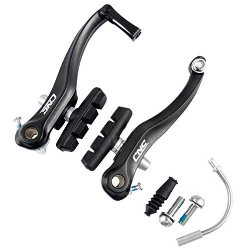 CNC V Brake Set, Bicycle Linear Pull V Brakes for Front/Rear Wheel, Long Arm 110mm, Black