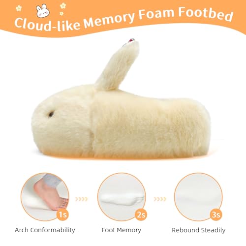 Womens Bunny Cute Animal Slippers Adult House Fuzzy Easter Rabbit Ladies Memory Foam Comfy Fluffy Indoor Outdoor Slippers4
