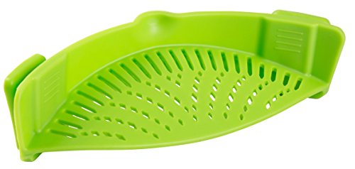 Clip-on Silicone Strainer, Colander & Drainer Compact & Flexible BPA Free universal Fits