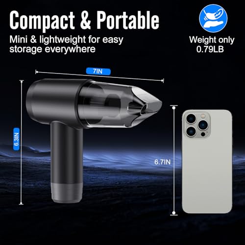 Image of Fanisic Car Vacuum Handheld Vacuum Cleaner /Air Duster, 18000PA Strong Suction with Brushless Motor, Rechargeable Dust Buster /Hand Pump Low Noise for Car Detailing Home Office Cleaning
