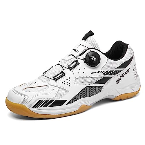 Chaussures badminton homme blanche NGARY 41 1/3 avec bouton rotatif