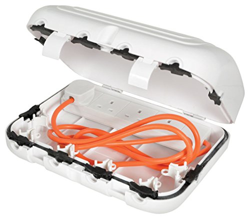 Mercury | Weatherproof Outdoor Enclosure with 4-Gang 2m Extension Lead, White