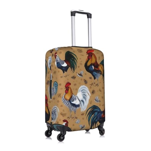 Shine Rooster Print Protective Suitcase Cover Washable Travel Luggage Protector with Concealed Zipper3