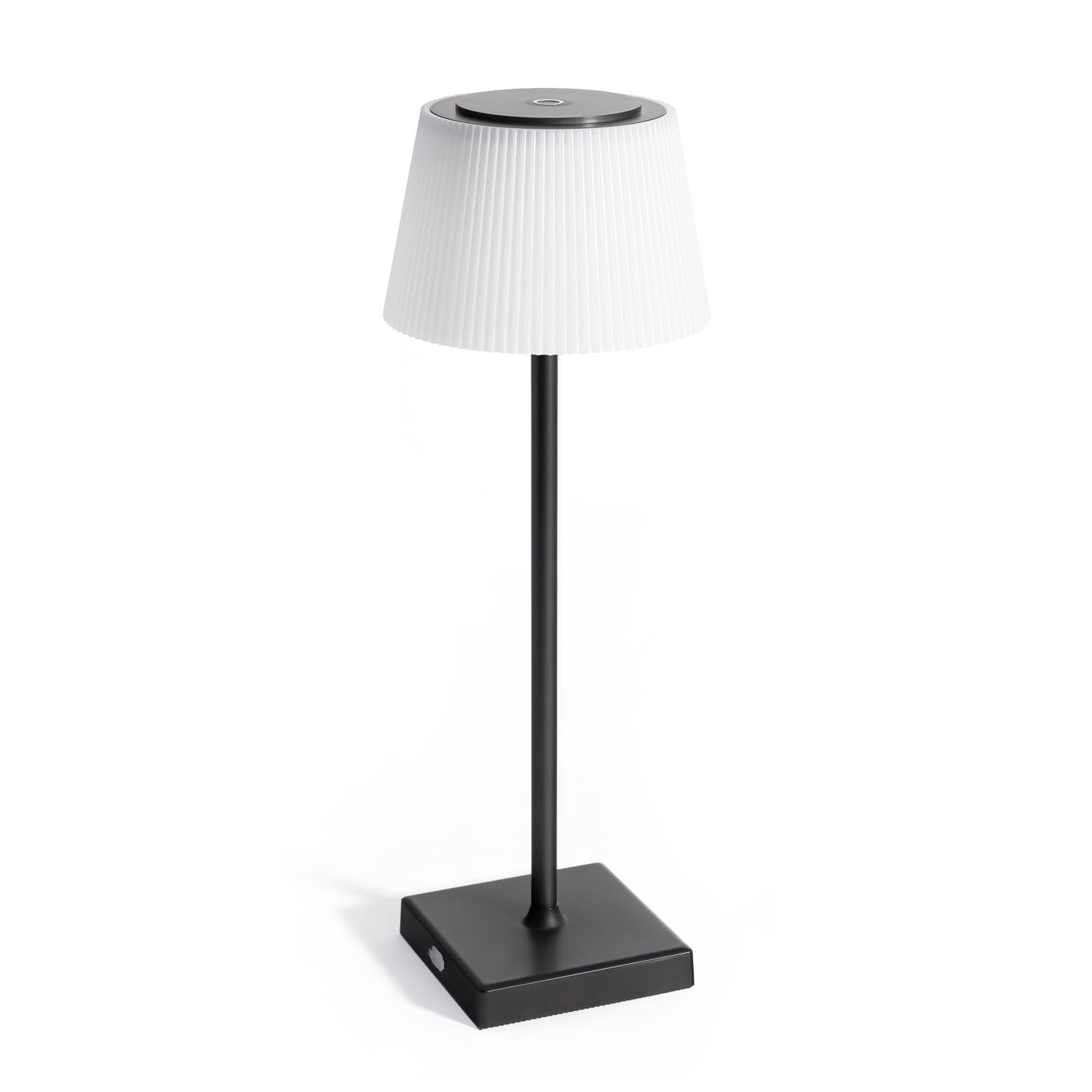 Auraglow Rechargeable Cordless LED Table Lamp, Indoor & Outdoor Battery Operated Lamp, for Home, Desk, Dining, Living Room, Bedroom & Garden Party (Black/White, 1 Pack)