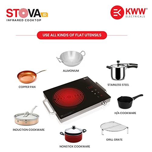 KWW Infrared Induction Cooktop 2200 Watt for All Types of Utensils with