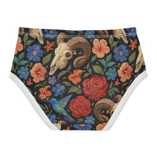 Joisal Cotton Girls Underwear Toddlers Colorful Flowers Hummingbird Panties for Girl Pattern Briefs Underpants 2t2