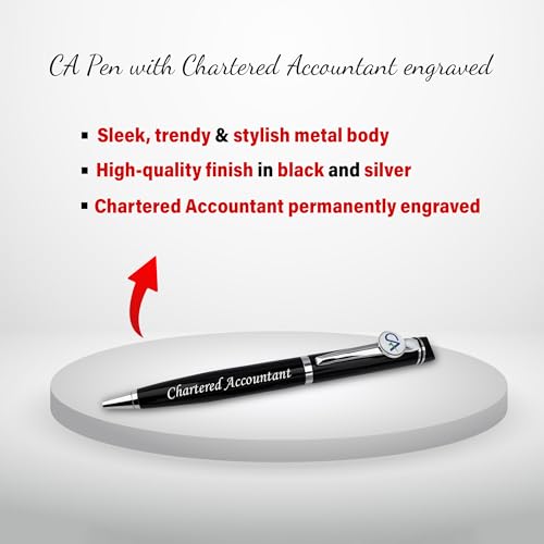 Image of SAVRI Personalized CA Gift Set - Engraved CA Logo Pen & Pen Stand | Professional Gift for Chartered Accountants - Ideal for CA Day, Graduation, Seminars, Corporate Gifting