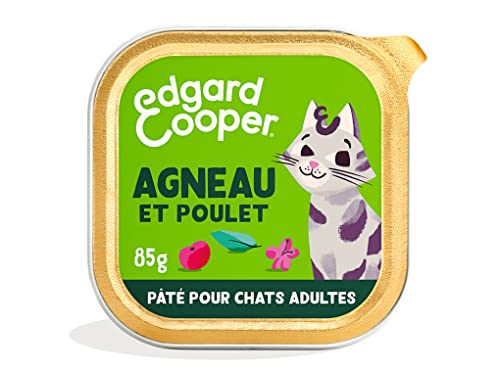 Edgard & Cooper Pate pour Chat Adulte Paté sans céréales Nourriture Naturelle Lot 16 x 85g Agneau et Poulet Frais, Alimentation Saine savoureuse et équilibrée Cover