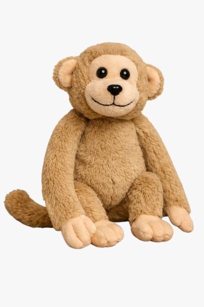 Cute Monkey Soft Toy for Kids | Cozy Plush Animal Decor (22 cm, Brown)-image-2