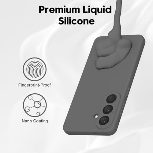 Image of DIZORO Microfiber Candy Case Compatible for Samsung S26 Smooth Touch Cushion Liquid Soft Silicone Gel Rubber Phone Cases Non-Slip Full Body Protective Shockproof Back Cover - Space