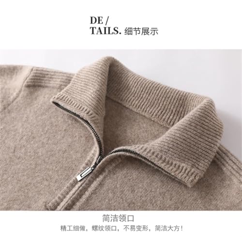 Men's Merino Wool Sweater Casual Knitted Business Half Zip Pullover Thickened Warm Long Sleeve Sweate2