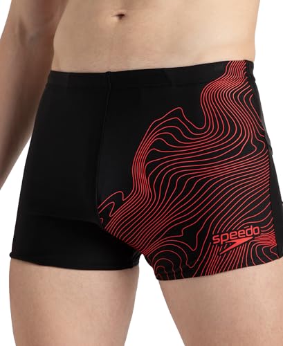 Image of Speedo Men's Endurance10 Tide Print Sports Gala Logo Aquashort Swimming Trunks | Chlorine Resistance | Shape Retention Fabric | UPF 40+ Sun Protection | Drawstring Waist
