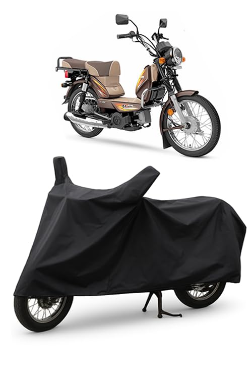 Image of DAXO Waterproof Bike Cover for TVS XL 100 | All Weather Protection from Rain, Dust, UV Rays & Scratches with Mirror Pockets & Buckle Belt | XL 100 Bike Cover