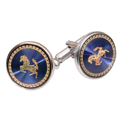 Image of To The Nines Blue Horse Cufflinks for Men
