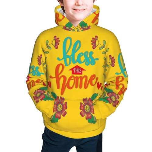 Blooming Sunflower Field Kid Hoodies Boys Sweatshirts Girls Pullover with Pocket3