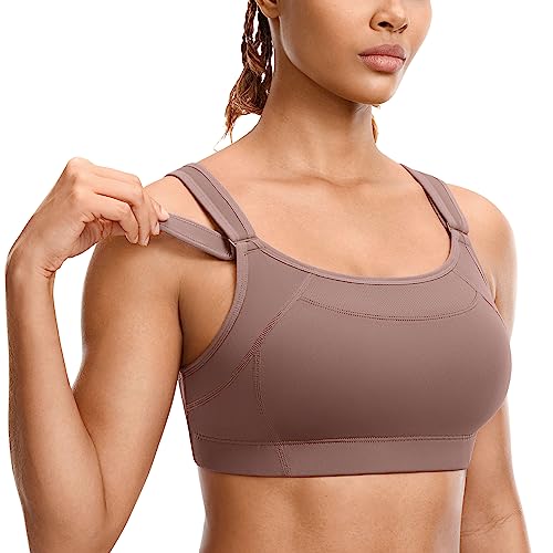 Image of SYROKAN Front Adjustable Sports Bras for Women High Impact | Front Velcro Straps, Wirefree, Double layer Cups, U Back, No Bounce, Running Bra