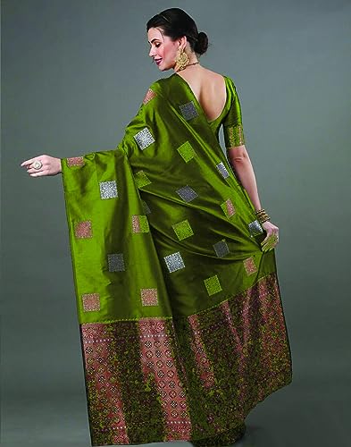 Image of Flosive Woven Kanjivaram Silk Saree With Border