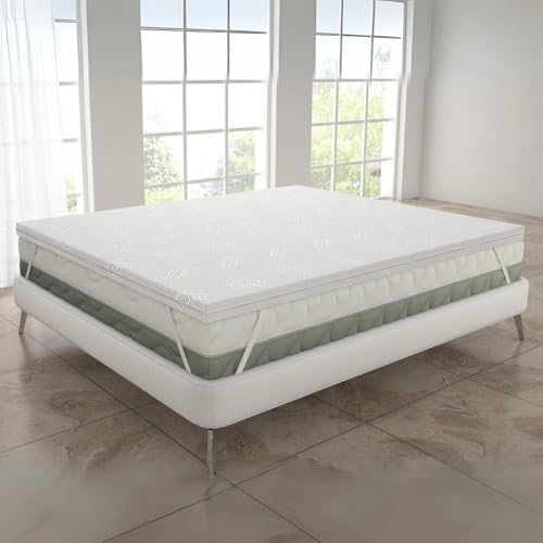 MAXIME MAISON - Topper Viscoelastico (180x190cm) Memory Foam Mattress Topper Topper Colchon Viscoelástico Made in Italy - del Corazón de Italia a Tu Cama: el Topper Que Promete Dulces Sueños
