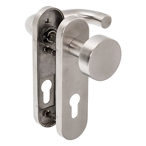 Feuerschutz Kurzschild PZ | V2A Edelstahl matt | Drücker/Knauf | Feuerschutz DIN 18273 | Orlando