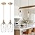 AIBISOD Pendant Lights Kitchen Island, Brushed Gold Modern Pendant Light Fixtures, Adjustable Cable Hanging Lighting with Hand-Blown Glass Shade & E26 Base for Bedroom, Hallway, Dining Room, 2 Pack