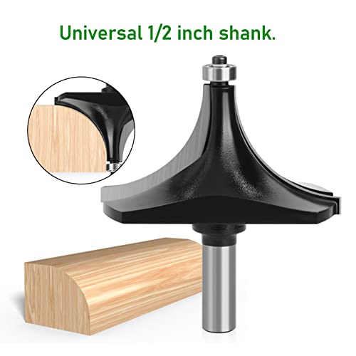 Roundover Router Bit, Round over Router Bit Tool Wide Application Tungsten Carbide Easy Installation 1/2in Shank Anti Kickback for Wood - Image 4