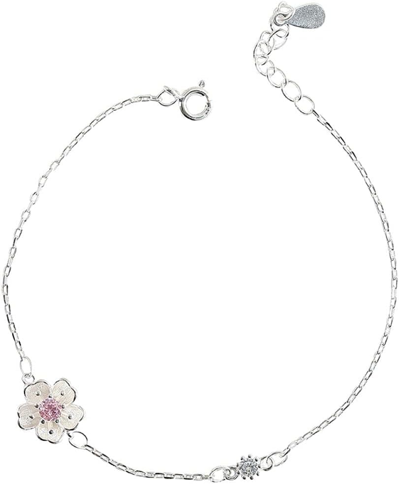 Argent sterling 925 pour femme : l'élégance intemporelle d'un bracelet fleur de cerisier