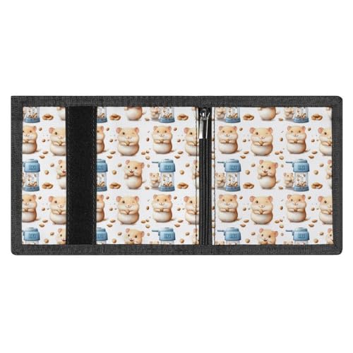 Cartoon Hamster Nut Print Wallet for Men, 8 Credit Card Holder Slim Minimalist Front Pocket Small Mens Bifold Wallets3