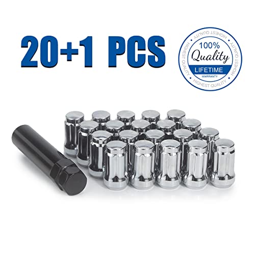 image for GAsupply 12x1.5 Lug Nuts Spline, Closed End Chrome Acorn Tuner Lug Nut